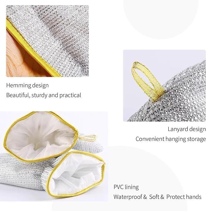 Multipurpose Steel Cleaning Gloves for Dishwashing & Tough Scrubbing