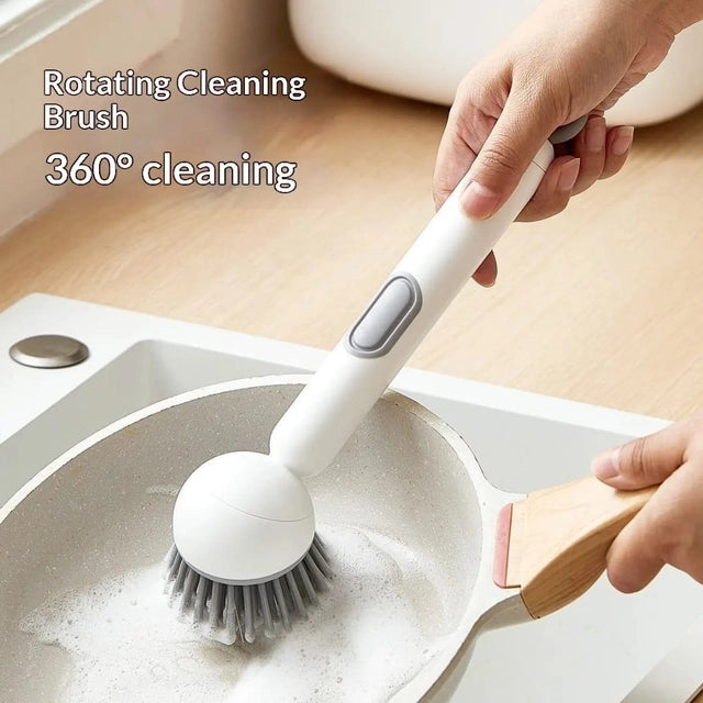 Rotatable Soap Dispensing Cleaning Brush for Effortless Scrubbing