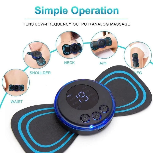 Rechargeable Mini Electric Massager with 8 Massage Modes & 19 Intensity Levels