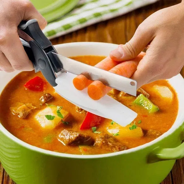 2-in-1 Smart Cleaver Cutter Kitchen Knife & Chopping mini Board